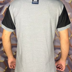 Knitted POLO Shirts (Gray Body) (Black sleeves)