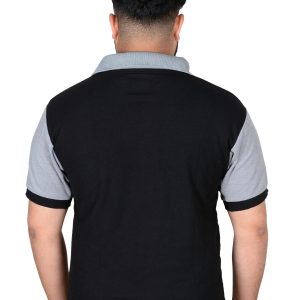 POLO Shirts (Body Black) (Gray sleeves)