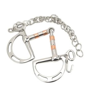 Customized equestrian D-ring snaffle bit