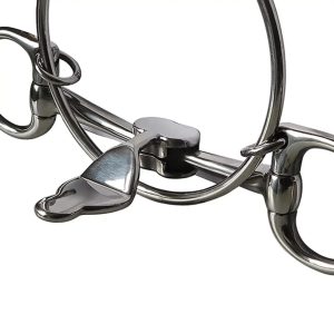 Smooth stainless steel snaffle bit